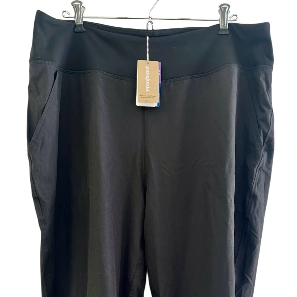 NWT Patagonia Women's Black Happy Hike Studio Pants Size XL 50+ UPF - Picture 5 of 10